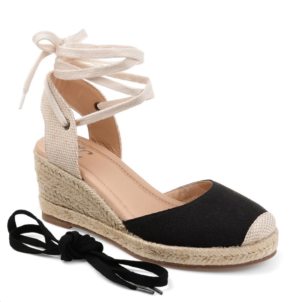 Monte Espadrille Wedges, Black, Size 11